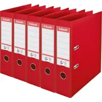 Esselte Nr.1 Vivida Ordner - Rugbreedte 75 mm - Voordeelverpakking (5 stuks) - Rood
