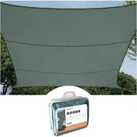 Perel Schaduwdoek, waterafstotend, 5 x 5 m, 160 g/m², polyester, vierkant, groengrijs