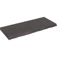 vidaXL Wastafelblad 120x50x(2-6) cm behandeld massief hout donkerbruin