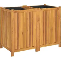 vidaXL Plantenbak met voering 100x50x75 cm massief acaciahout