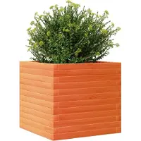 vidaXL Plantenbak 50x50x45,5 cm massief grenenhout wasbruin