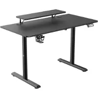 Ultradesk HIGHLANDER – Bureau voor Gaming, Home Office & Kantoor – Zwart – 120 x 60 cm – Elektrisch verstelbaar – Ergonomisch