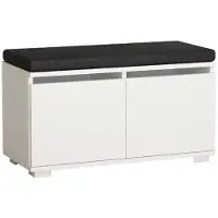Kalune Design Schoenenkast met bankje Drago | spaanplaat wit 80x42x35 cm schoenenkasten | NADUVI