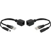 DeLOCK Passieve Power over Ethernet (PoE) adapter kit - RJ45 + DC 5,5 x 2,5 mm / zwart - 0,20 meter