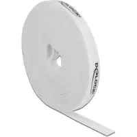 DeLOCK Klittenbandrol, diameter 10 m x breedte 15 mm, wit, Zelfklevend, Wit, 10 m, 15 mm