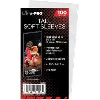 Ultra pro Tall Soft Card Sleeves - 63.5mm x 120.65mm (100 Sleeves)