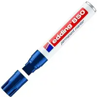 Edding 850 permanent marker, wigvormige punt 5-16 mm, blauw, 5 stuks
