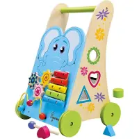 Bino Lopend leren trolley