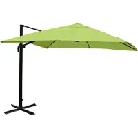 Mendler Zweefparasol -A96, parasol, 3x3m (Ø4.24m) polyester/aluminium 23kg ~ groen zonder voet, draaibaar