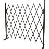 MCW -B34, hondenhek, schaarhek, Veiligheidshek, uitschuifbaar, dierenbeschermingsrooster, bruin aluminium ~ hoogte 153cm, breedte 28-200cm