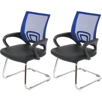 MCW Set van 2 vergaderstoelen Ancona, bezoekersstoel, kunstleer MVG-gecertificeerd ~ blauw
