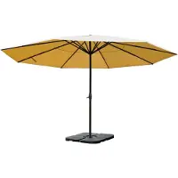 Mendler Parasol Meran Pro, horeca marktparasol zonder vallijn Ø 5m polyester/aluminium 28kg ~ crème met standaard