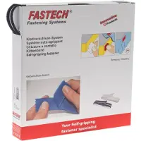 FASTECH B10-SKL999925 Klittenband Om vast te plakken Hotmelt Haak- en lusdeel (l x b) 25 m x 10 mm Zwart 25 m