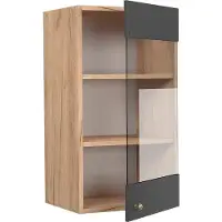 Vicco Fame-Line Glazen keukenkast – 40 cm Antraciet-goud