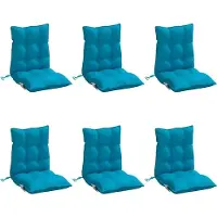 vidaXL Stoelkussens 6 st lage rug oxford stof lichtblauw