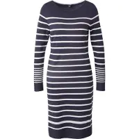 Comma Gebreide jurk marine / wit
