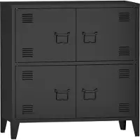 En.casa Bureaukast Hamina archiefkast 82x80x40 cm zwart