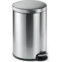 Durable Afvalemmer rond met draaideksel 20 l pedaal inox handgrepen zilver metallic