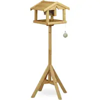 Relaxdays Vogelvoederhuisje - Bruin - 50 cm x 50 cm x 117 cm