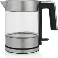 Princess 236040, 1 liter, 2200 Watt, Zwart, Roestvrij staal, Transparant, Glas, Roestvrij staal, Waterniveau-indicator, Oververhittingsbeveiliging