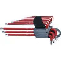 Bgs Haakse steeksleutelset, Torx met en zonder boring, 9 stuks (T-profiel)