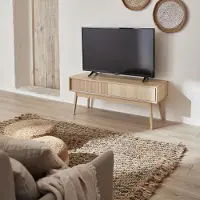 Sweeek TV meubel met 2 schuifdeurtjes Linear Naturel