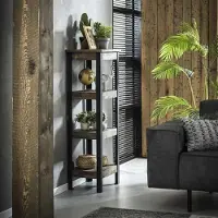 AnLi Style AnLi-Style Wandrek Teca 120cm hoog hoekprofiel (Naturel, 46x120x35cm)