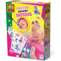 SES Creative - Galaxy - Tattoos voor Kinderen - 32 Unicorn Tattoos - Neptattoo - Gemakkelijk Afwasbaar - Vanaf 5 jaar