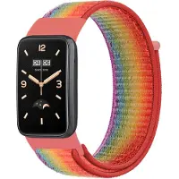 Strap-it Nylon Smartwatch bandje - Geschikt voor Xiaomi Smart Band 7 Pro nylon bandje - regenboog - Horlogeband / Polsband / Armband