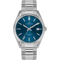 Jacques Lemans Kwartshorloge Derby Polshorloge, dameshorloge, datum, luminescerende wijzers, roestvrijstalen armband