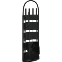 vidaXL 5-delige haardset 23x15x66 cm staal