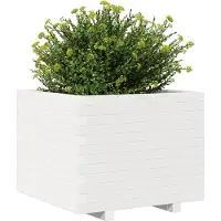 vidaXL Plantenbak 60x60x49,5 cm massief grenenhout wit