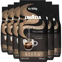 Lavazza Espresso Italiano Classico Koffiebonen - 100% Arabica Koffie Bonen - Intensiteit 5/10 - 6 x 500 gram