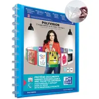 Oxford Polyvision Vario-Zipp presentatiemap flexibel A4 blauw (20 insteekhoezen)