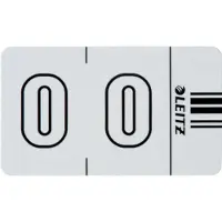 Leitz Ziffernsignal Orgacolor "0", auf Streifen, weiß Maße: (B)30 x (H)23 mm, auf Trägerbandstreifen