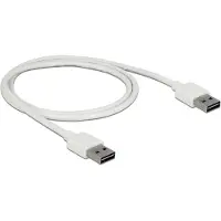 DeLOCK Easy-USB-A naar Easy-USB-A kabel - USB2.0 - tot 2A / wit - 1 meter