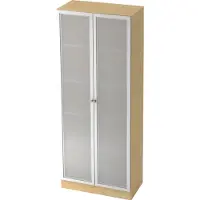 Hjh OFFICE PRO SIGNA K 6100G SG - Esdoorn/Zilver Hoogte van de map | 5 OH met knop Kast met matglazen deuren
