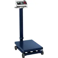 Steinberg Systems SBS-PF-600/100 LCD-platformweegschaal met wielen voor magazijnen, geschikt voor weegschalen tot 600 kg.