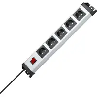 Kopp 226620015 Stekkerdoos met schakelaar 5-voudig Grijs, Zwart Randaarde stekker 1 stuk(s)