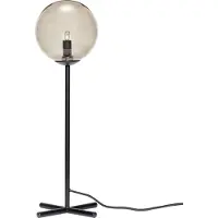 Hubsch Tafellamp zwart metaal met smoke glas