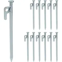 Relaxdays tentharing set - 12 stuks - staal - 20 cm lang - voor tent, voortent of feesttent - grondanker harde bodem