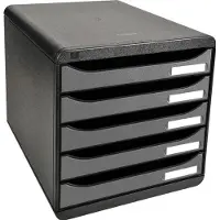 Exacompta Big Box Plus Metallic Zilver, 5 open laden A4/A4+/24x32, geruisloos, veiligheidsstop, stapelbaar