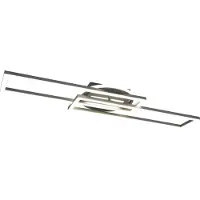Reality LED-plafondlamp Twister, dimbaar, alu / grijs / zink, Woon-/ Eetkamer, metaal, Modern, LED plafondlamp