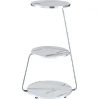 En.casa Bijzettafel Sipoo 74x46x37cm marmer wit