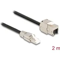 DeLOCK Cable RJ45 plug field assembly to Keystone Module RJ45 jack Cat.6A 2 m