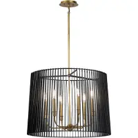 Kichler LED Kroonluchter | 6X E14 Max 60W | Dimbaar | Black & Natural Brass