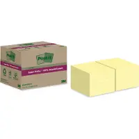 Post-It super sticky notes gerecycleerd geel 76 x 76 mm (12 stuks)