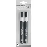 Sigel krijtstift beitelpunt 1 5 mm wit 2 stuks