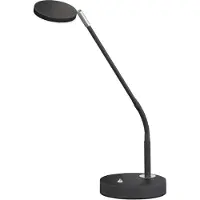 FH Lighting LED-tafellamp Lunia, dimbaar, zwart, Werkkamer / Kantoor, metaal, Modern, LED tafellamp