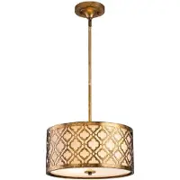 Gilded Nola LED Hanglamp Arabella | 2X E27 Max 60W | Dimbaar | Distressed Gold, Ivory Shade